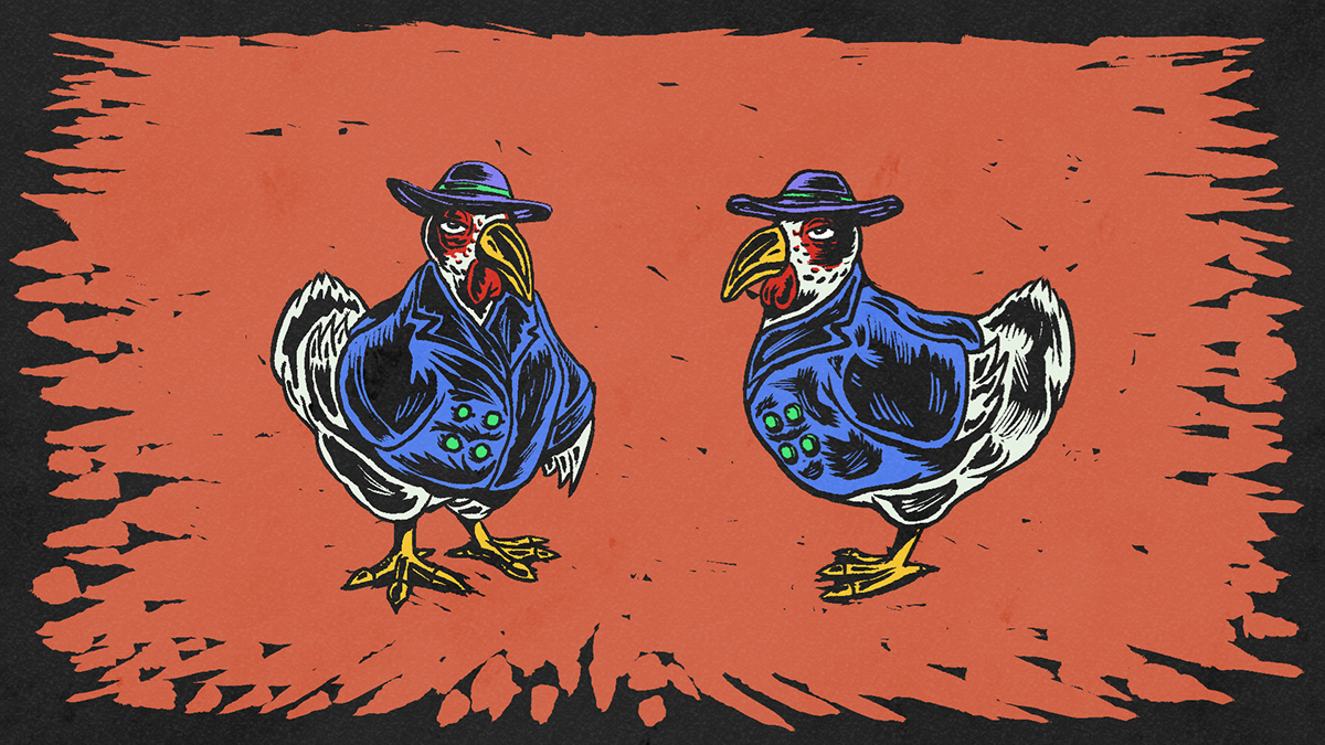 chicken chickens animative woodcut photoshop brushes ink dark egg Graphic Novel comics beak