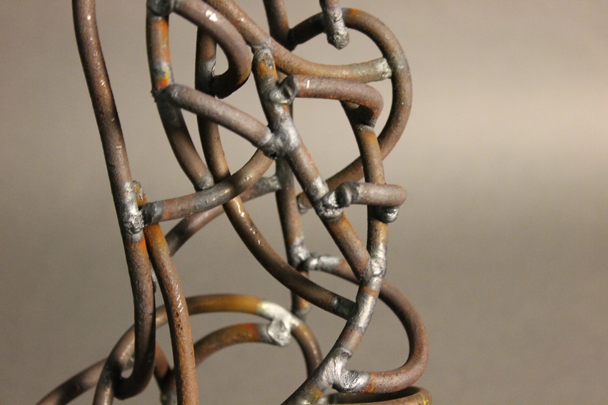 tig welding solder metal sculpture woman figure wire