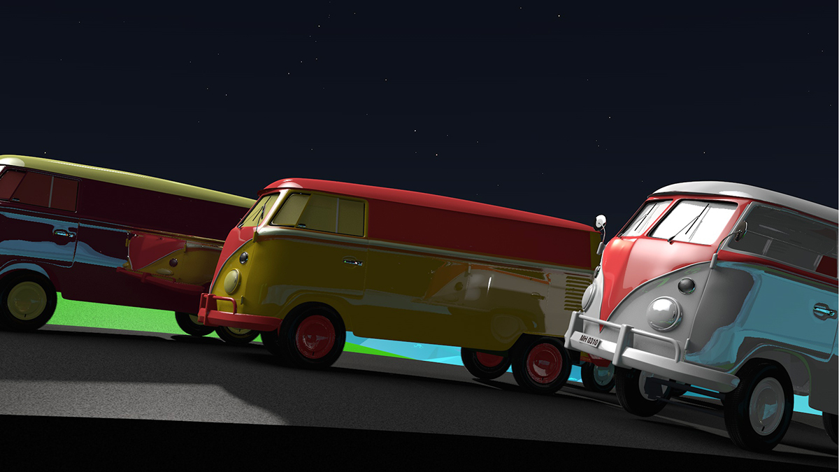 Adobe Portfolio train boat samba bus clock hoverboard cashmachine Low Poly rocket Raygun colour 3D cinema 4d