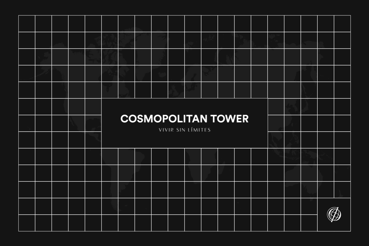 cosmopolita Cosmopolitan Tower Costa Rica black and white design branding  logo