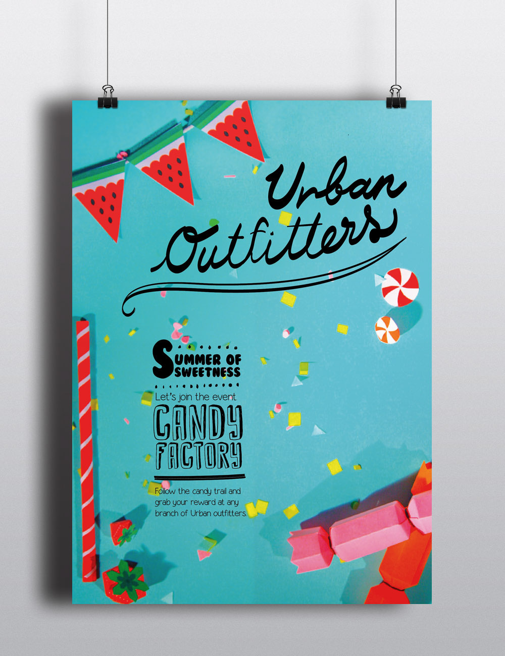 urbanoutfitters handcraft poster graphic windowdisplay posterdesign Candy