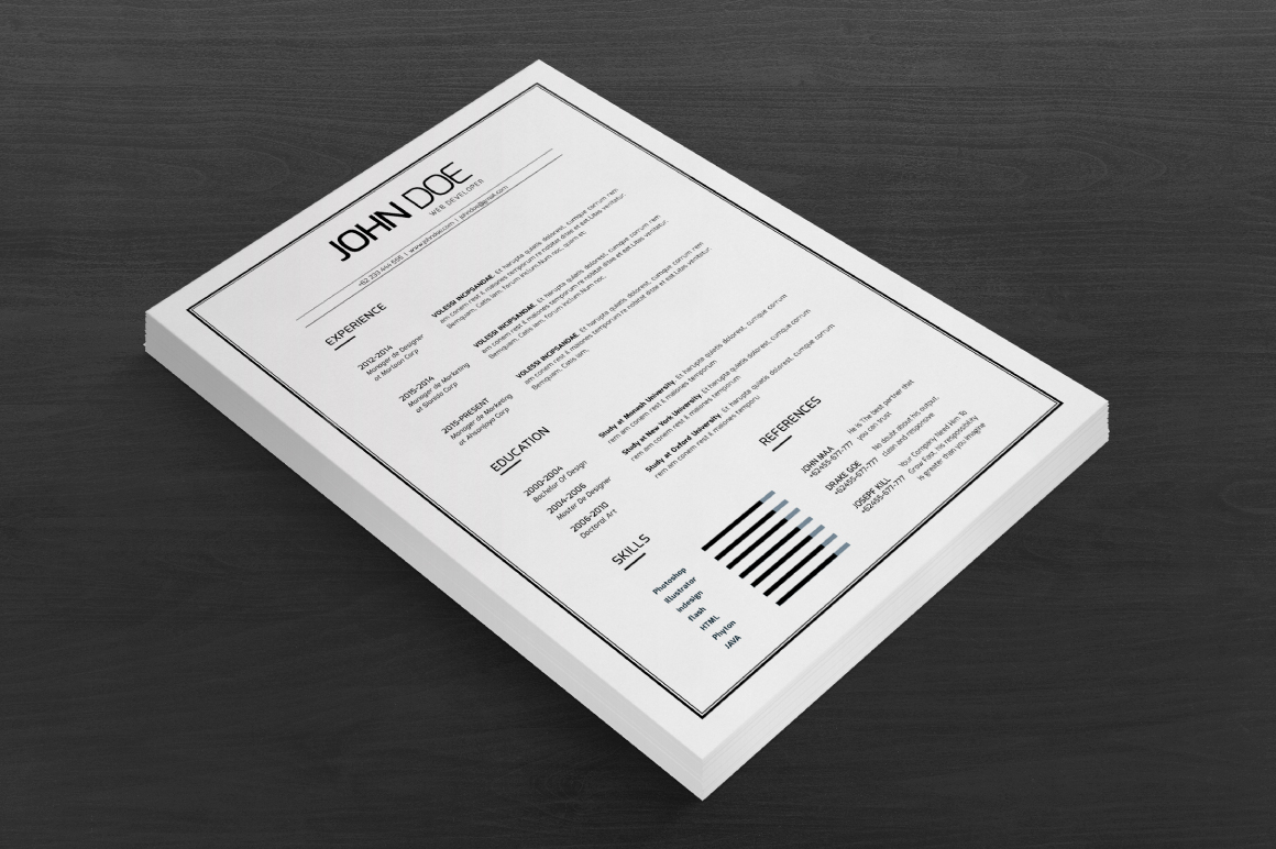 Resume CV curriculum Vitae Job Description resume word resum Apple Pages InDesign resume photoshop