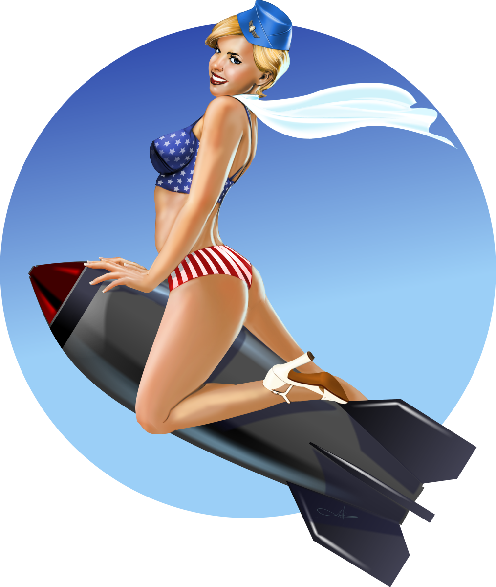 Retro  pin-up girl World War II Betty Grable america Military Bomber Girl Art bomber girl