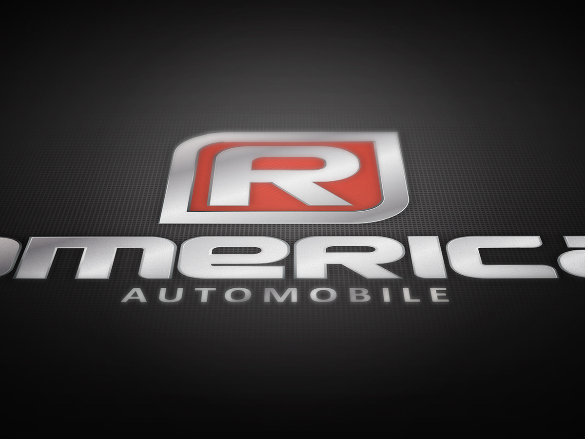 logo automotive   dealership identity red chrome slate 3D texture