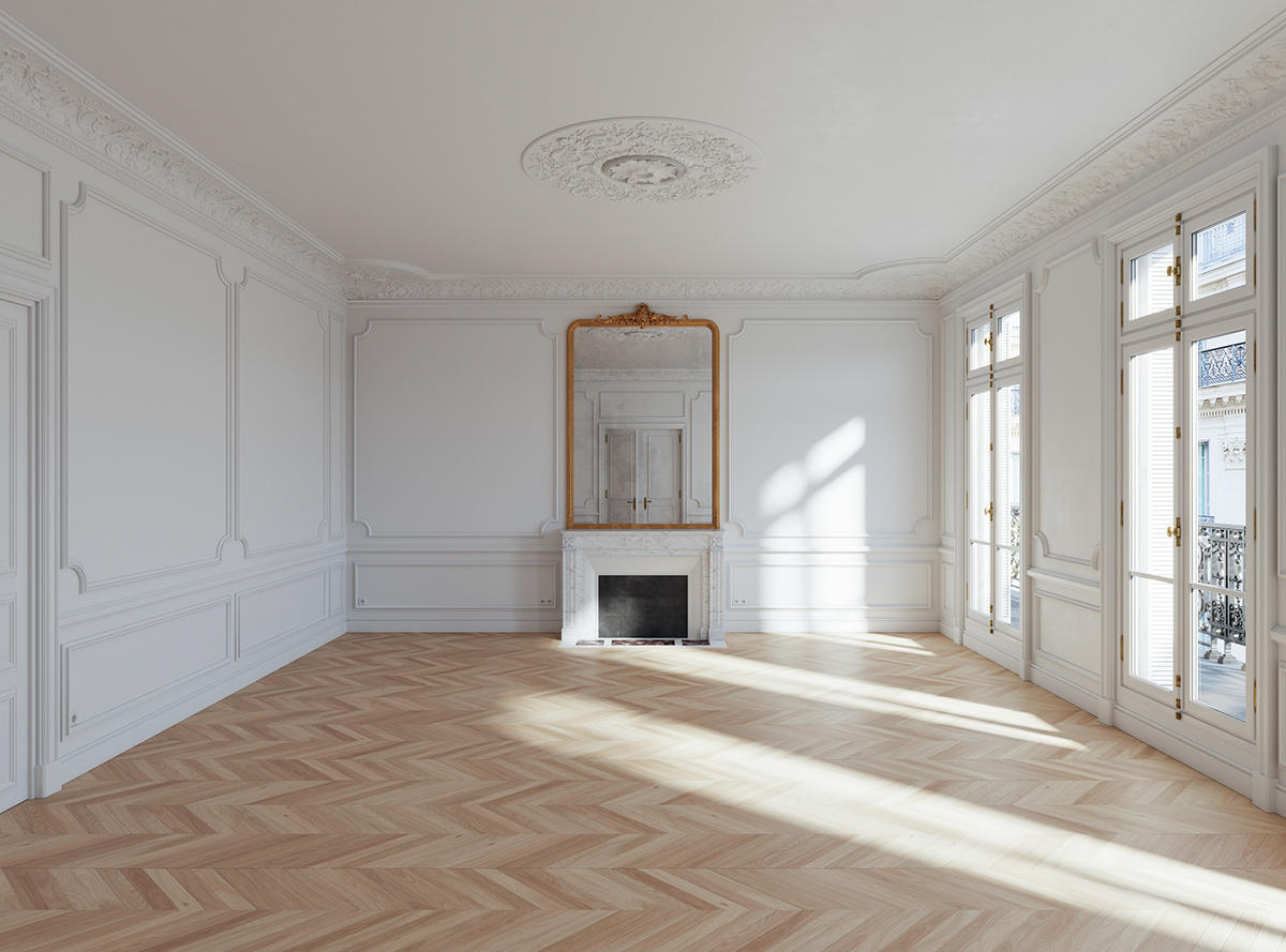 parisian vray 3D Rendering apartment appartement architecture archviz decoration interior design  visualization