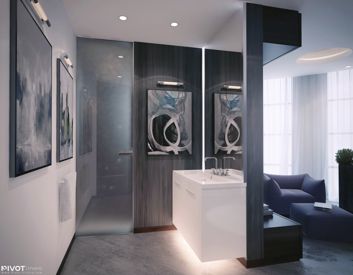 Contemprary bedroom  3D 3ds max visualization vray Pivot Interior