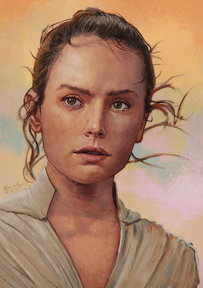 digital painting Empire Strikes Back luke skywalker mikołaj birek painting   portrait process rey star wars timelapse