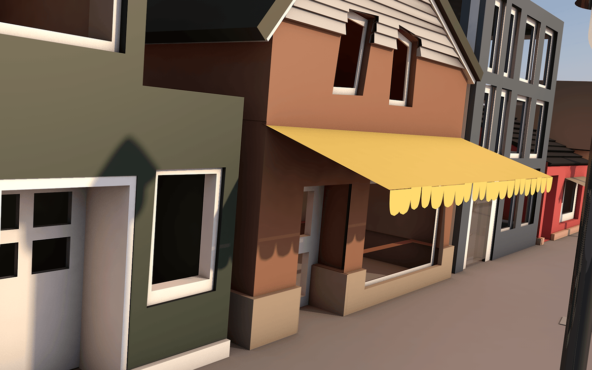 3D c4d cinema4d houses set Landscape modelling neighborhood