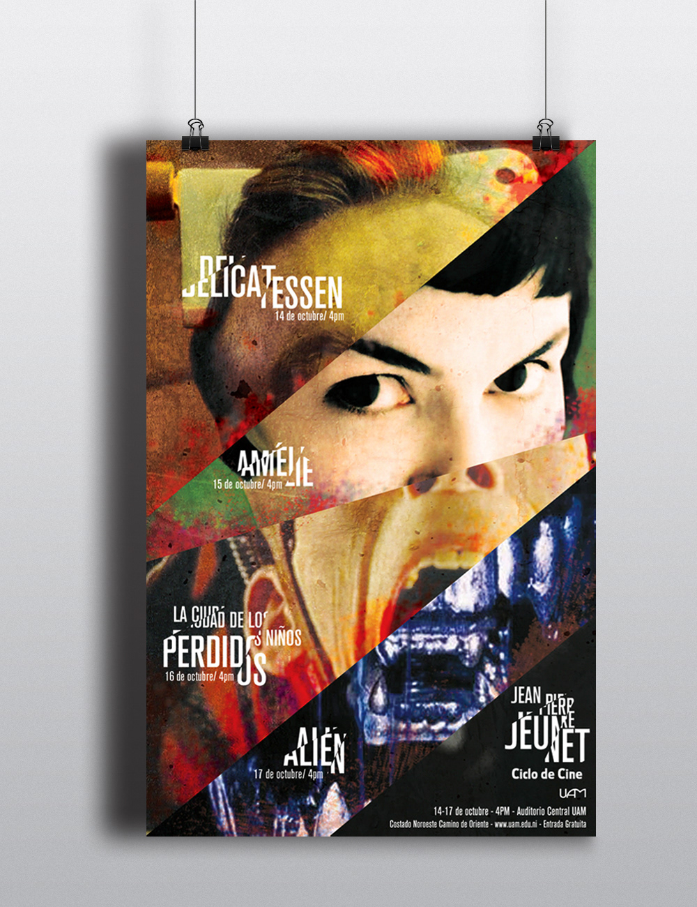 ciclo de cine Cinema Cycle jean pierre jeunet film cycle poster afiche brochure postales postcards Event nicaragua uam
