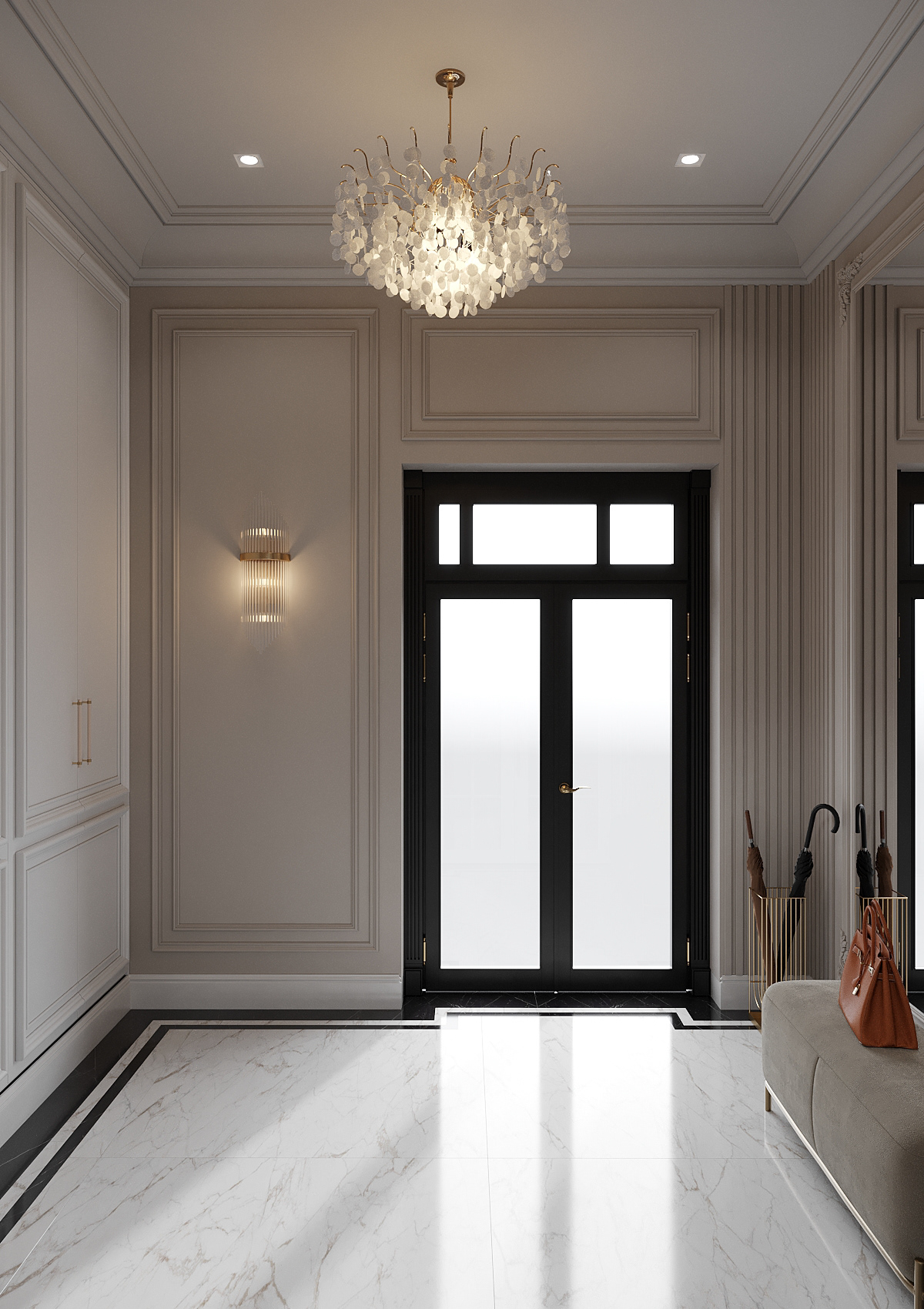 architecture interior design  3ds max Render Interior visualization design hallway