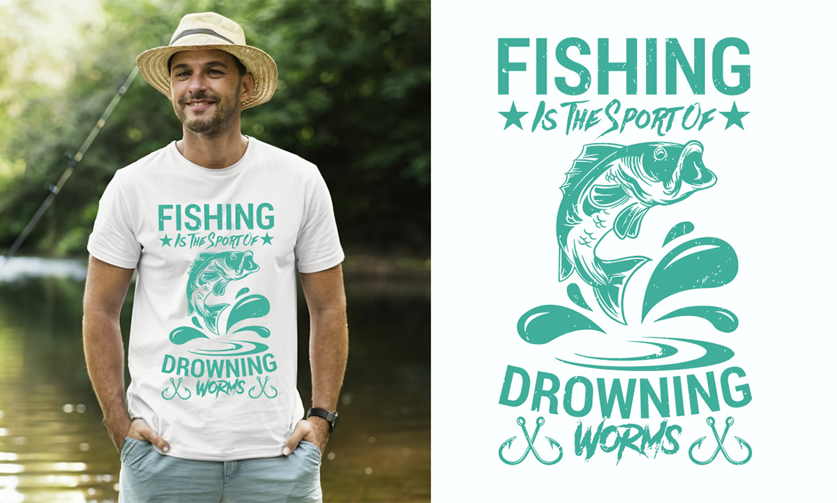 Tshirt Design t-shirt Clothing Fashion  fishing t-shirt design typography   Graphic Designer adobe illustrator