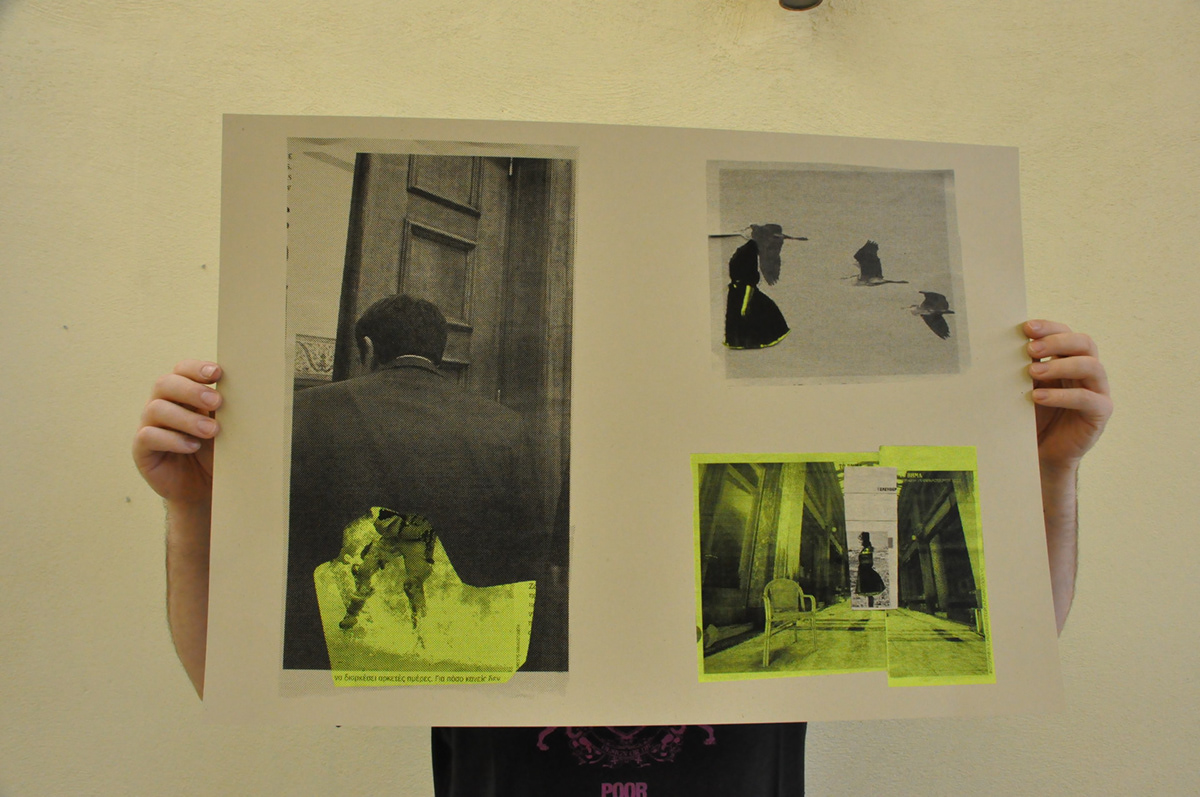 silk screen screen print printmaking tind Lena collage poster