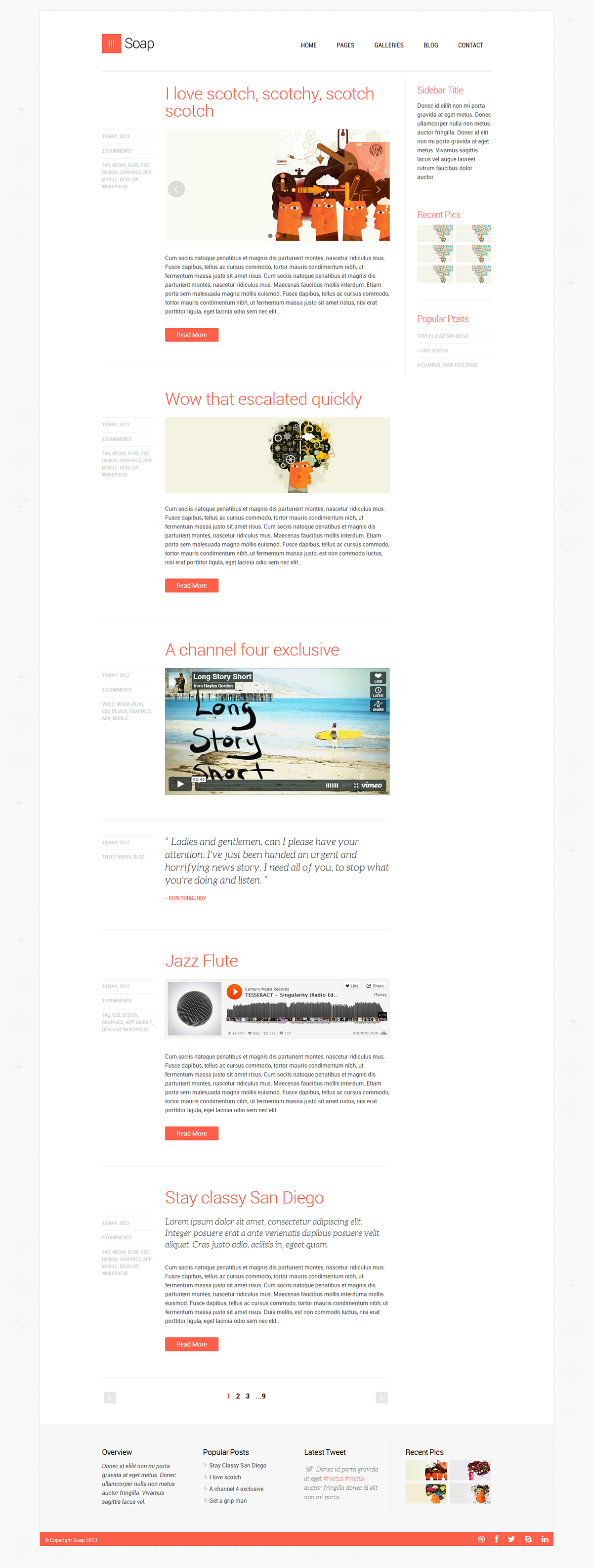 Website template site Blog business clean minimal corporate portfolio Responsive