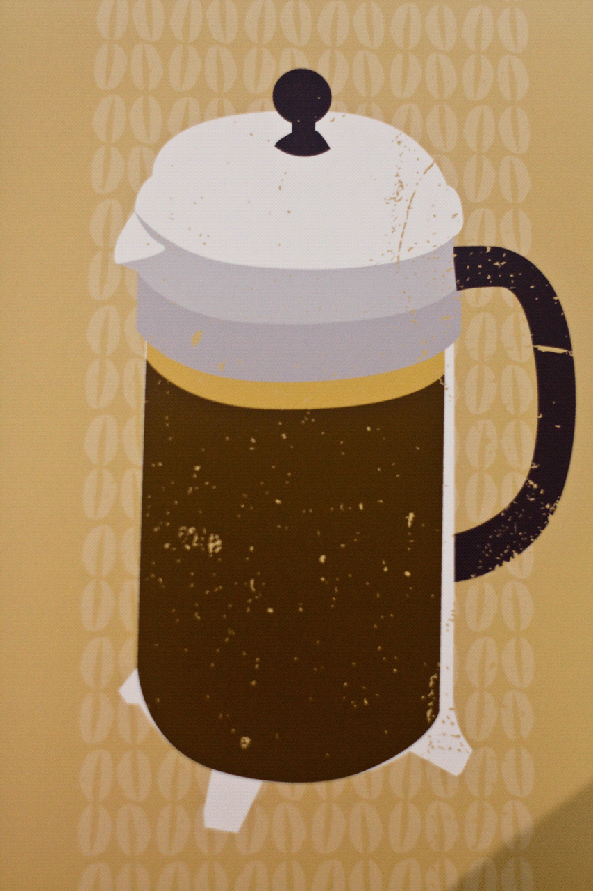 Coffee brown gold pattern fresh poster