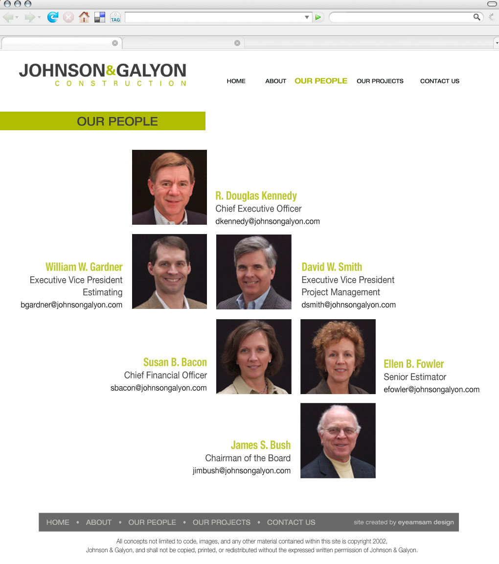 johnson and galyon construction Web