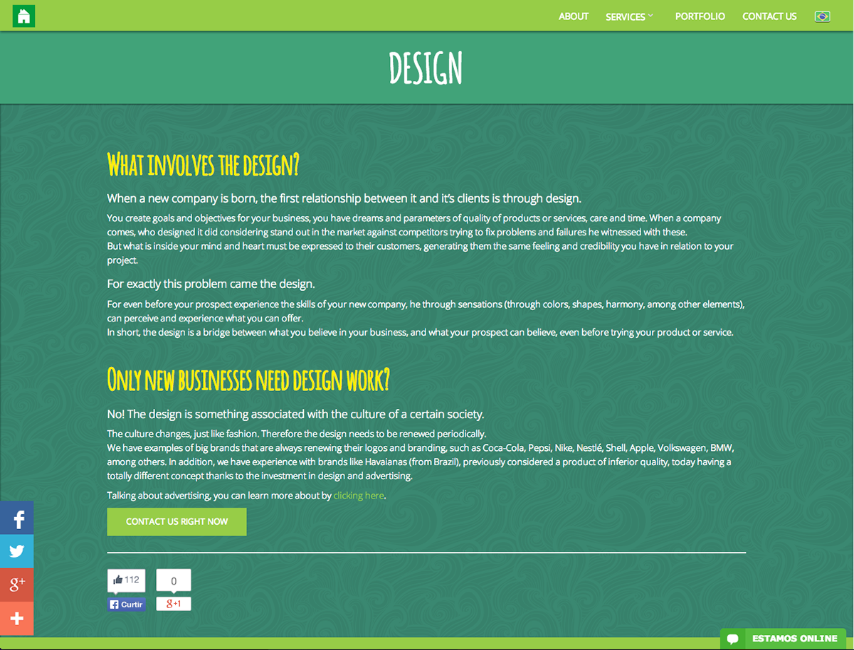 agencia Webdesign wordpress publicidade design frontend HTML