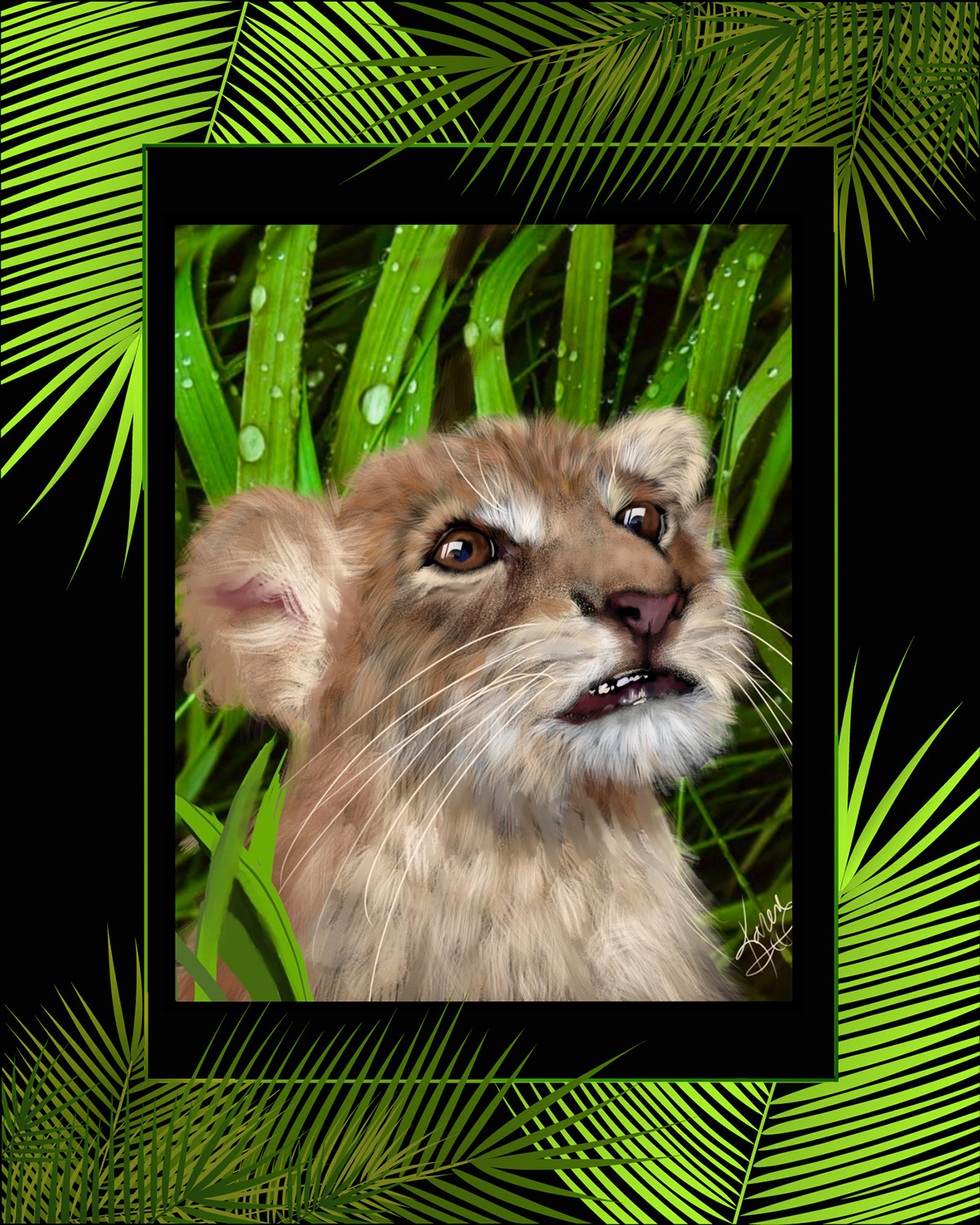 Digital Art  digital painting Drawing  illustrations animals feline Lions cubs big cats