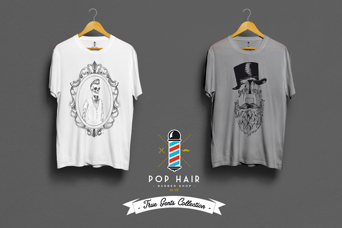 barber shop pop hair Rome Tivoli Pole business t-shirt logo Razor reuzel schorem