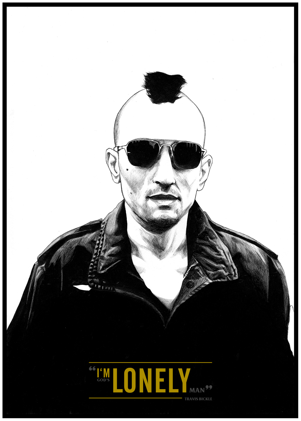 travis bickle taxi taxi driver scorsese de niro ballpoint pen black and white quote yellow lonely God arnold leva