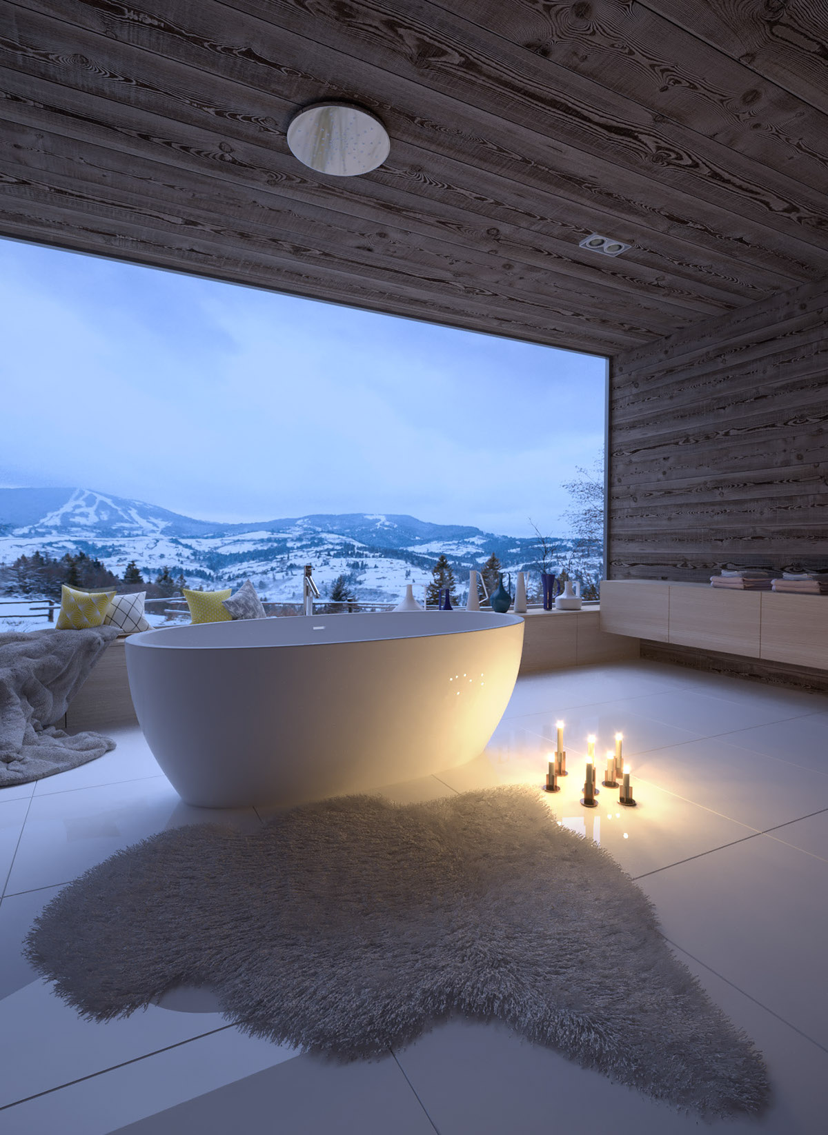 design mountains bath bathroom Scandinavian corona