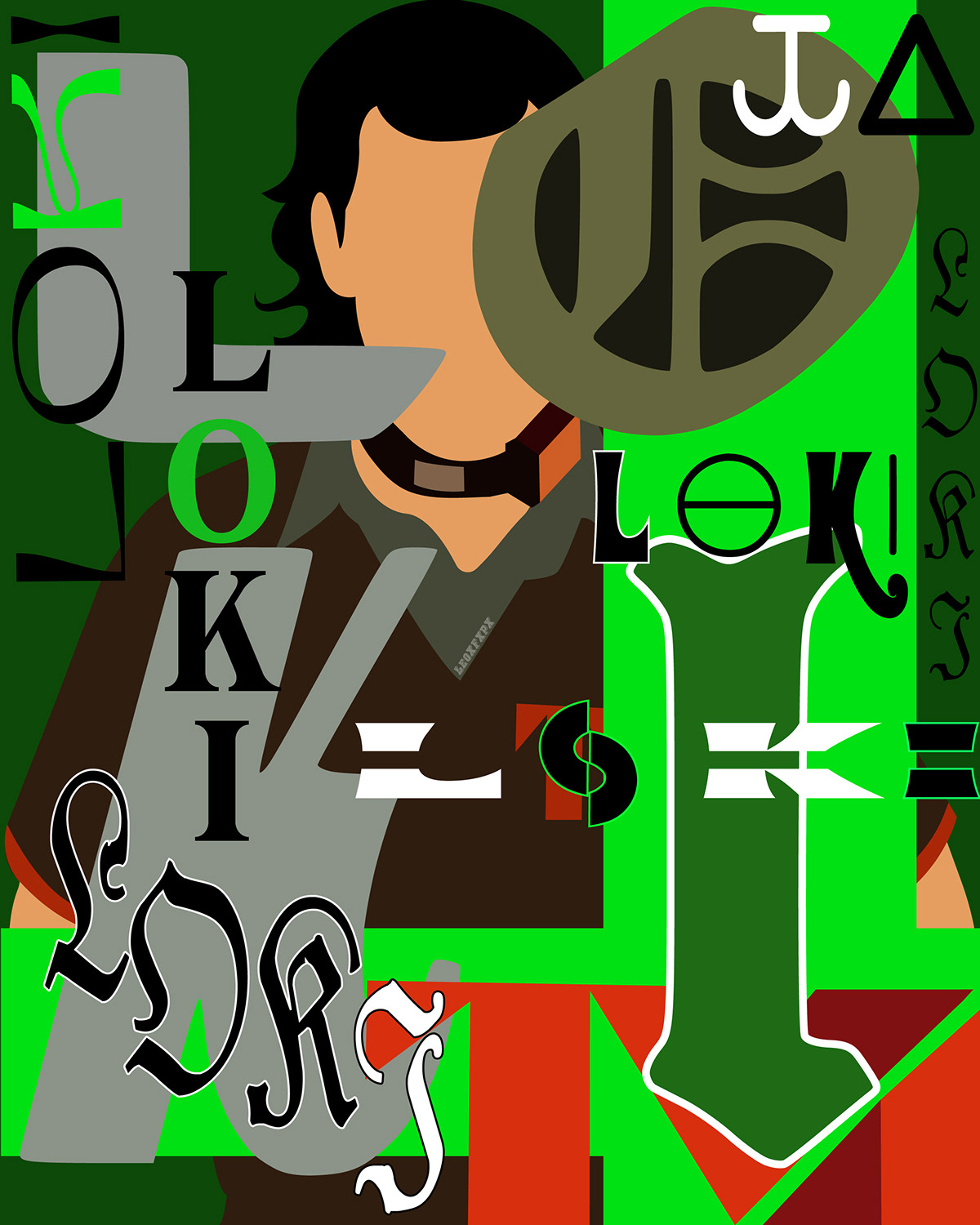 typography   zodiac ilustration graphic design  vector TVA Loki multiverse Digital Art  loki series