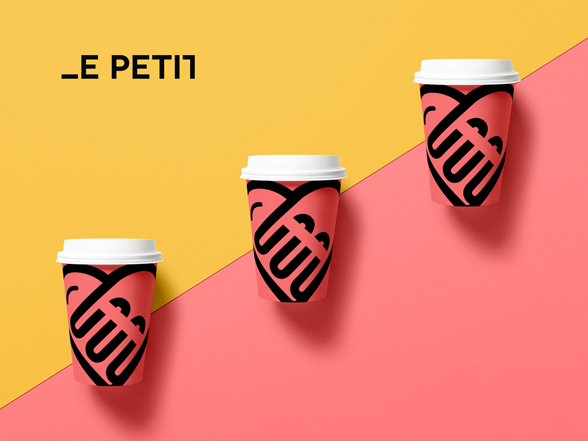 Adobe Portfolio Food  logo restaurant art brand Coffee corporate identity geometry pattern pink flat