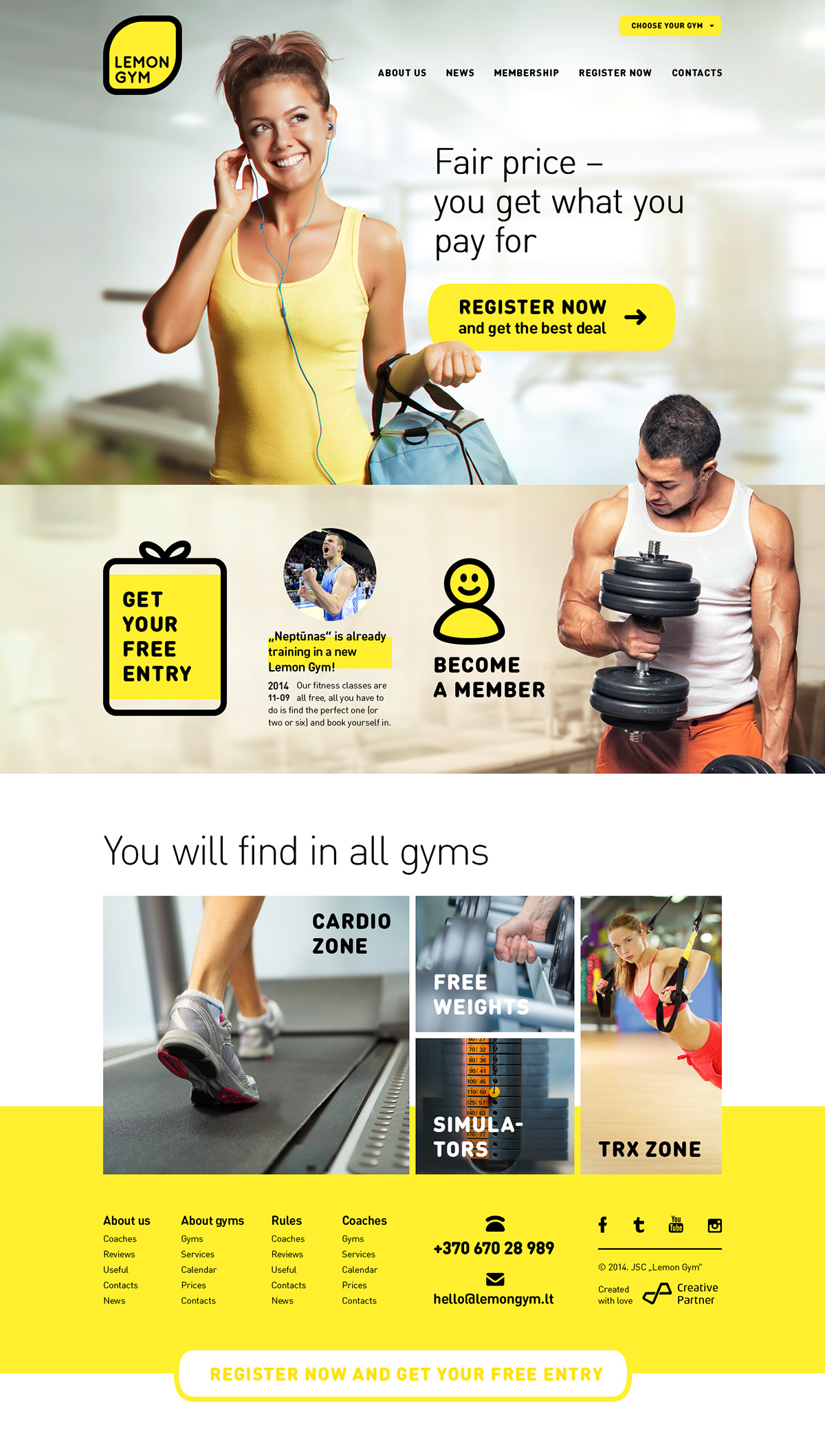 gym fitness yellow sport club lemon train pump Icon