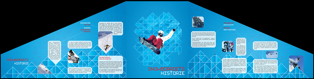 NKF norges kreative fagskole oslo graphic brochure snowboard mountain folder shape