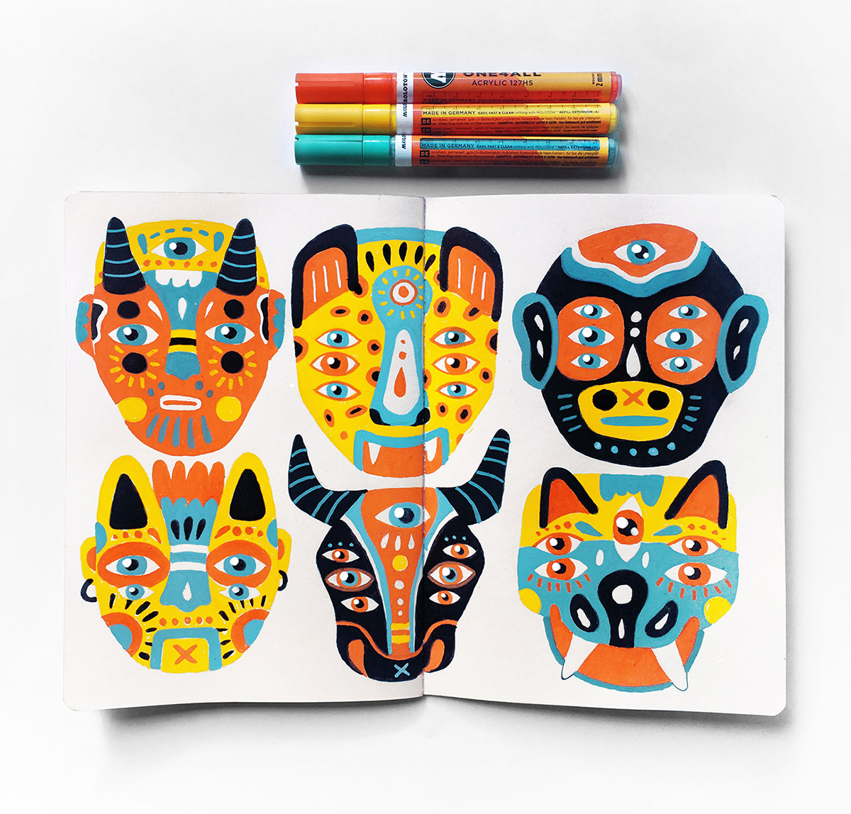 Guatemala ILLUSTRATION  paint markers characterdesing textures mask brush acrylic surrealism