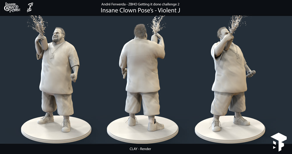 3D Violen J icp insane clown Posse Zbrush vfx photoshop 3dsmax Character juggalo