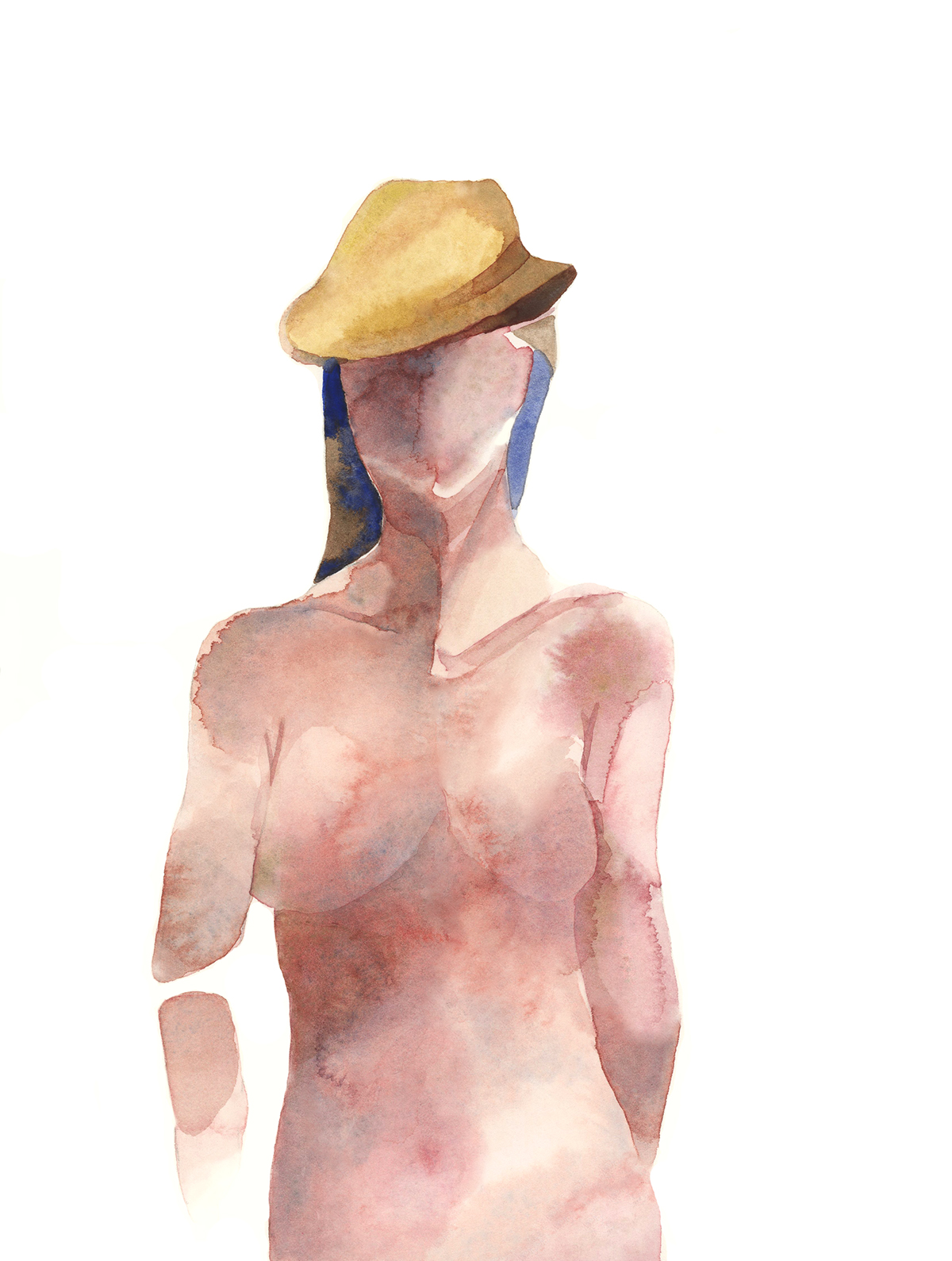 concept watercolor skin nude Sun Editorial Illustration book cover