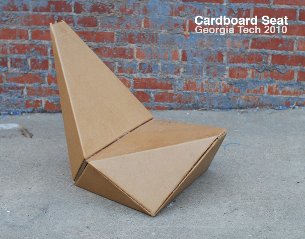 cardboard seat young architects forum AIA Atlanta Sustainable Design folding structures