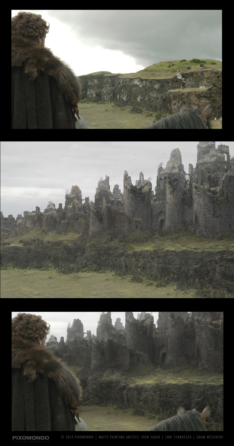 Game of Thrones. Sven Sauer matte paintings Mattepaintings vfx dragonstone Harrenhal Westeros Pixomondo