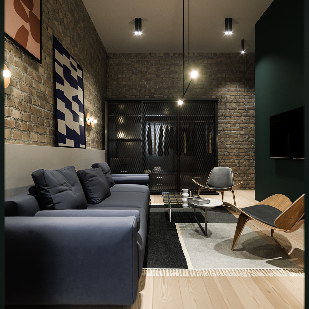 interior design  loft apartment LOFT modern Rent brick wall vintage old building