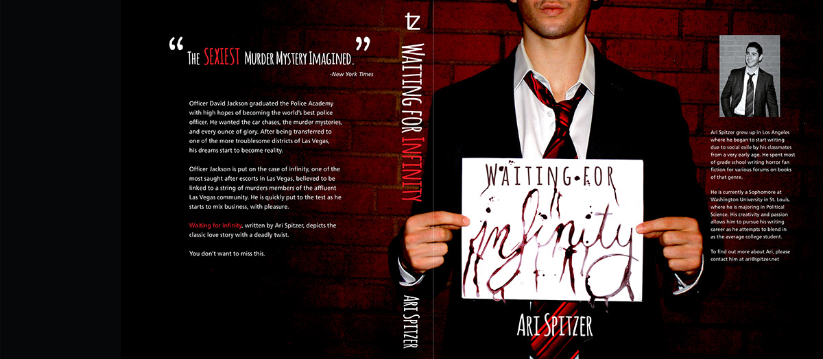 book cover Waiting for Infinity Bloody Text blood red infinity