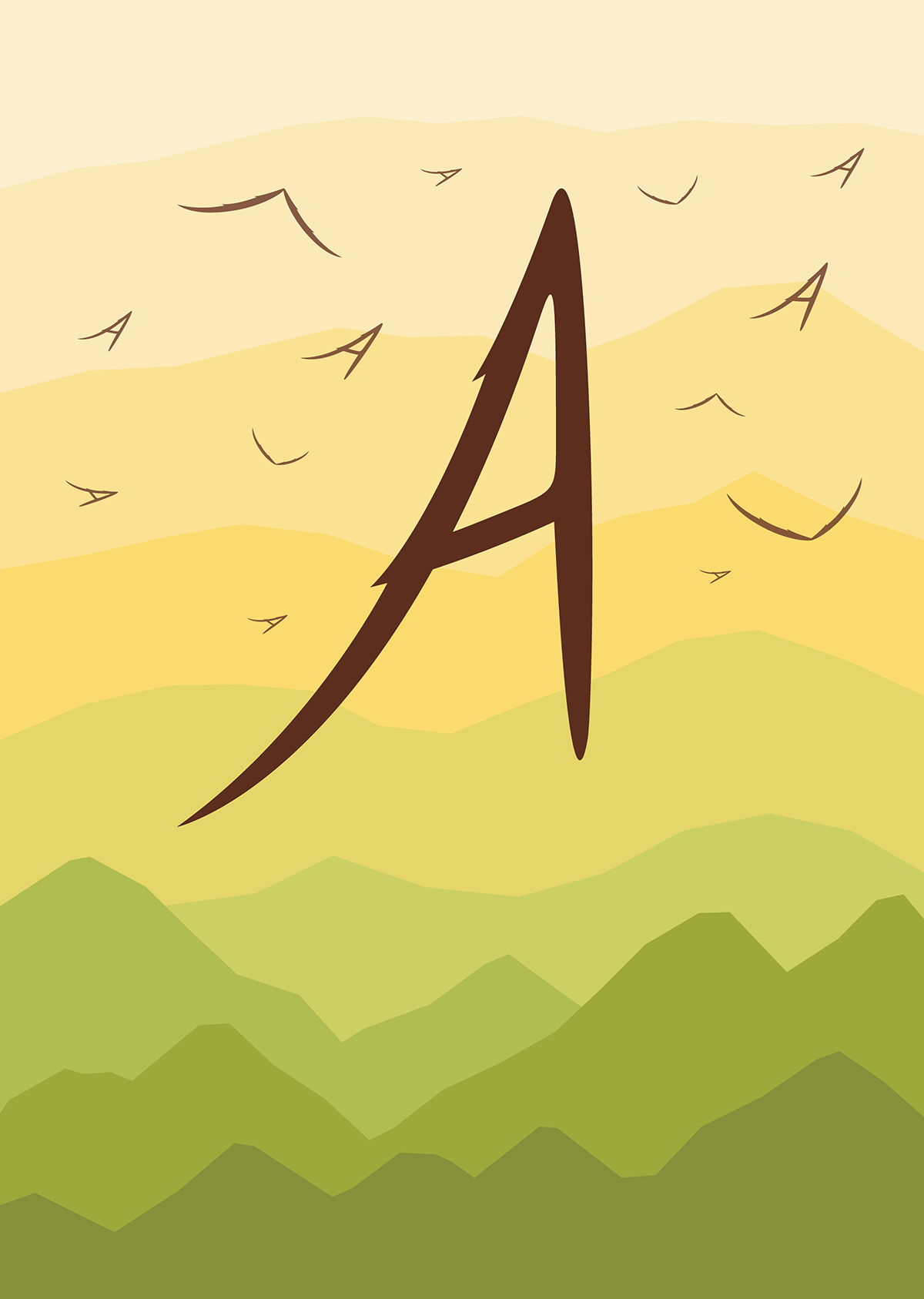 typography   vector letter ILLUSTRATION  poster mountain