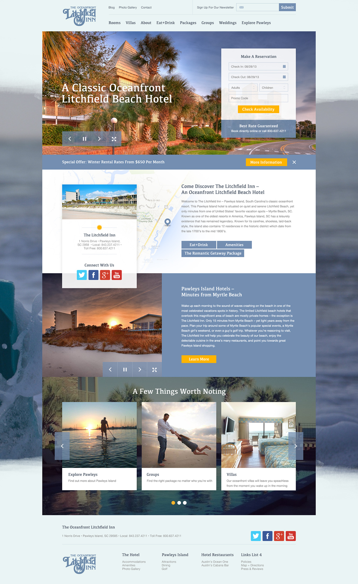 Agency Dominion Litchfield Inn inn hotel Ocean beach Travel tourism Hospitality Accommodations Website design