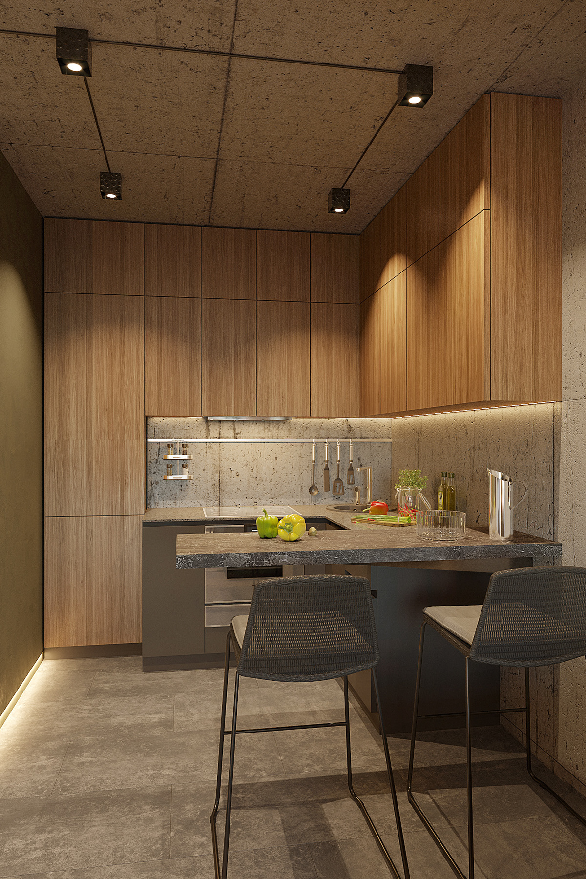 #loft #Design #interior #wood #concrete #art #mylovt #ANTONIO MORA #kitchen #living room