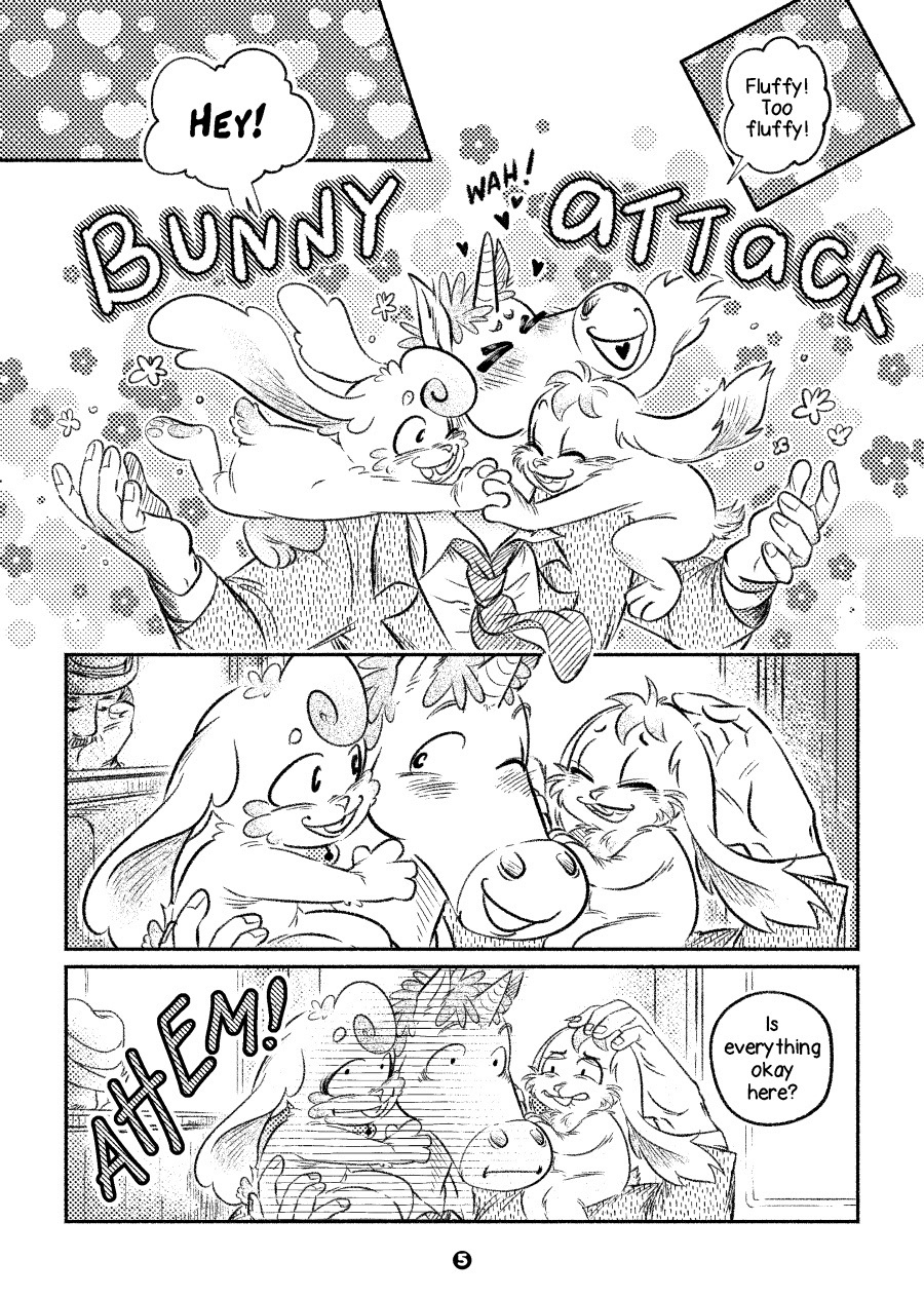 manga comic bunny rabbit unicorn deer Anthropomorphic animals comedy  ILLUSTRATION  cartoon