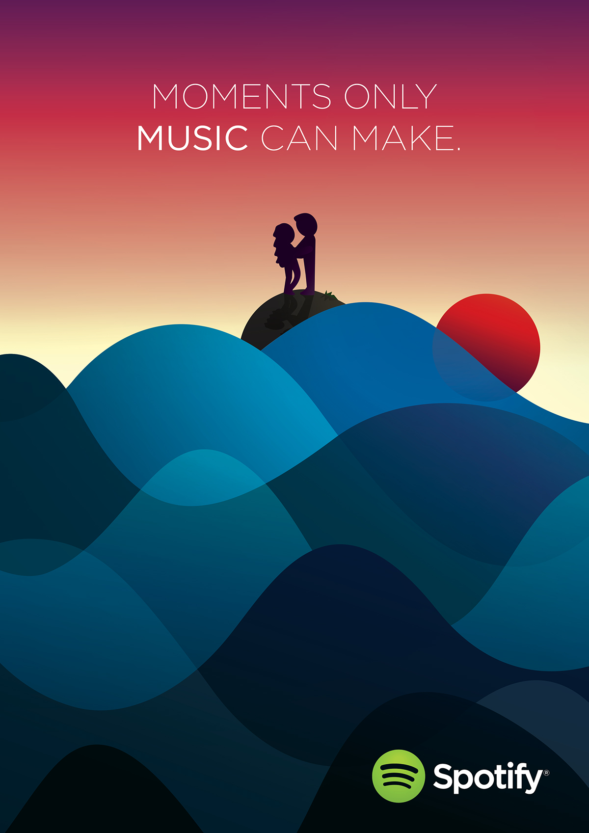 spotify design gradient advert tom poster campaign colour feeling moment Ps25Under25 adaa_2015 adaa_school university_of_lincoln adaa_country united_kingdom adaa_print_communications