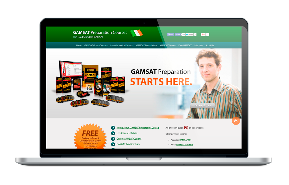 responsive website mobile website gamsat gamsat preparation gamsat courses Website Design website development