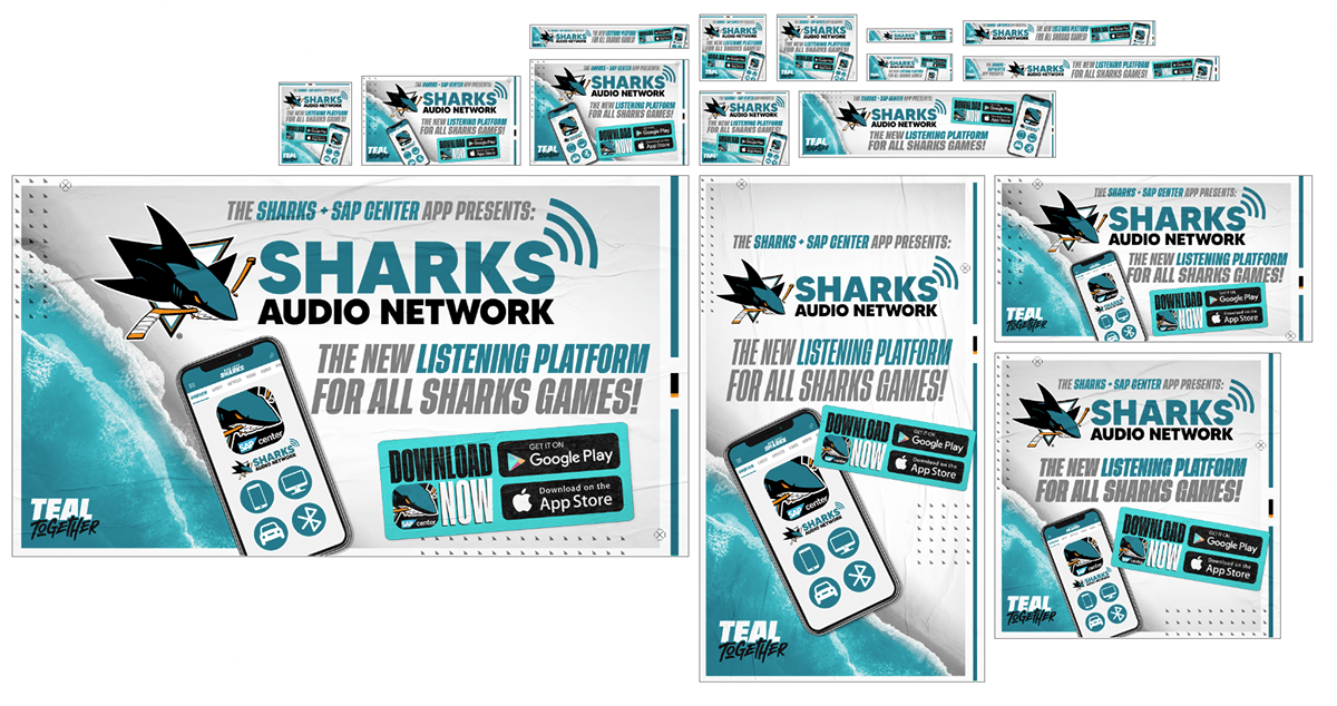 design system graphic design  hockey NHL Professional Sports San Jose Sharks visual brand