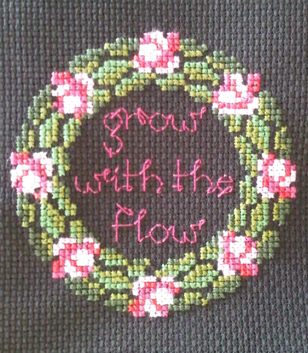 Flowers Embroidery sewing cross stitch timothy leary quote Love joy grow flow
