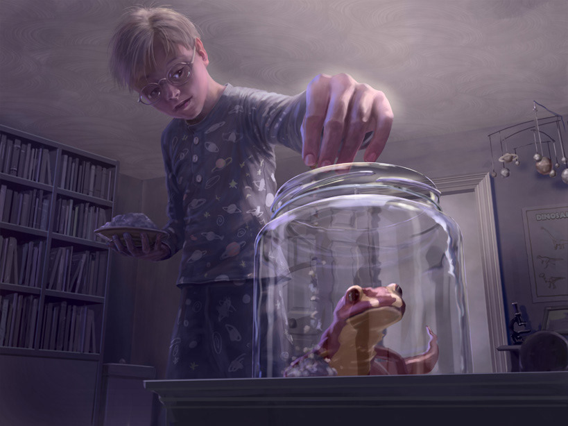 children's book boy science swamp creature