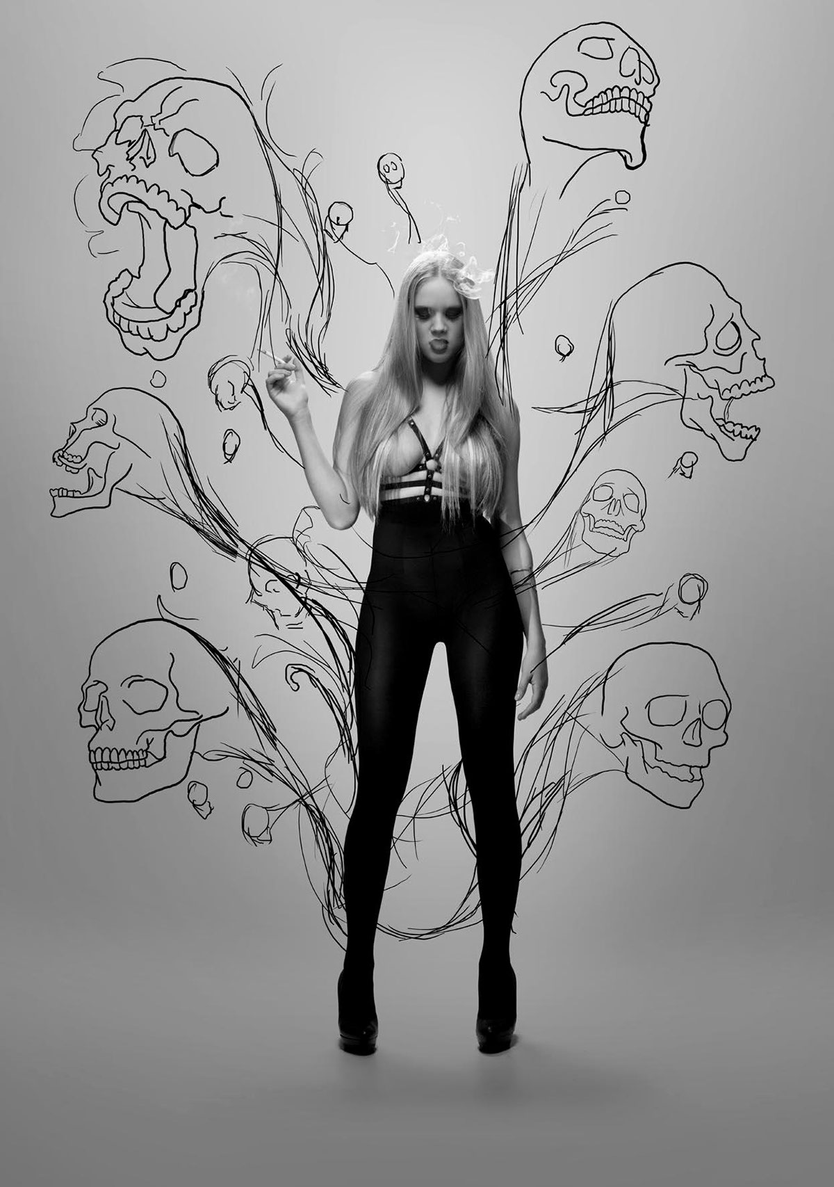 photoshop skull ink water Forms haunted spirit black fetish