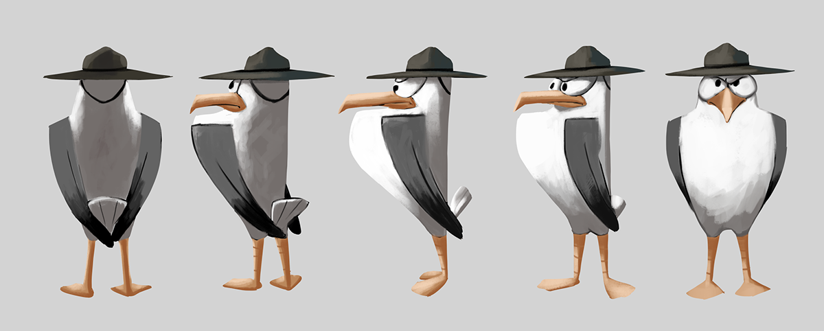 Full Feather Jacket seagulls concept art sketches backgrounds characters