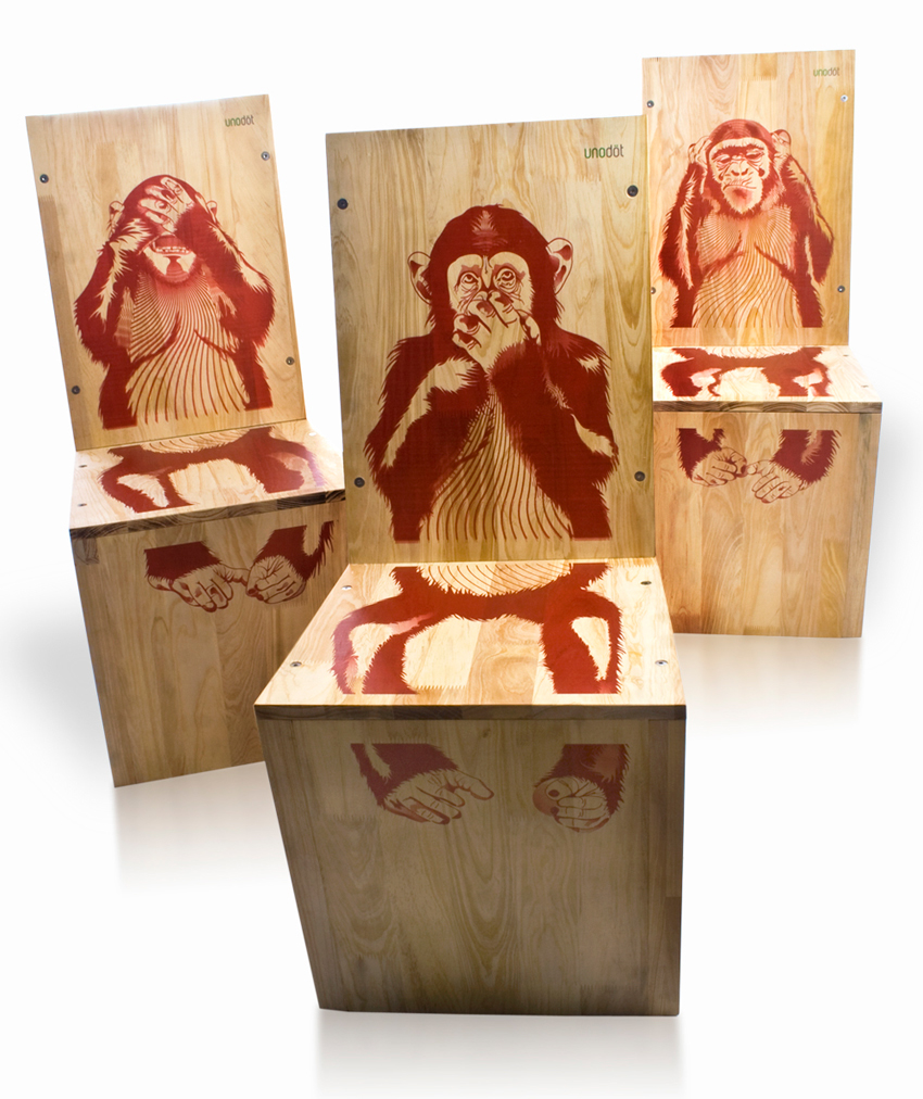 wood furniture monk ape graphic garavato unodot