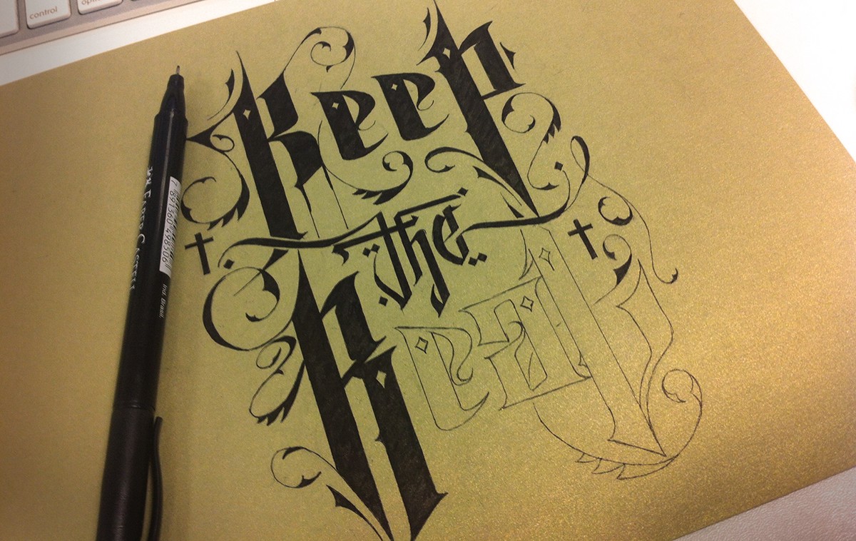 tipography typo tipografia caligrafia gothicletters Ilustração freehand canvas black letter