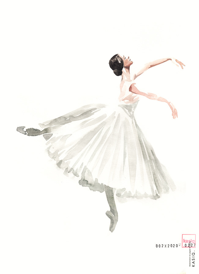 ballet draiwng Fashion  kasiq painting   Style watercolor