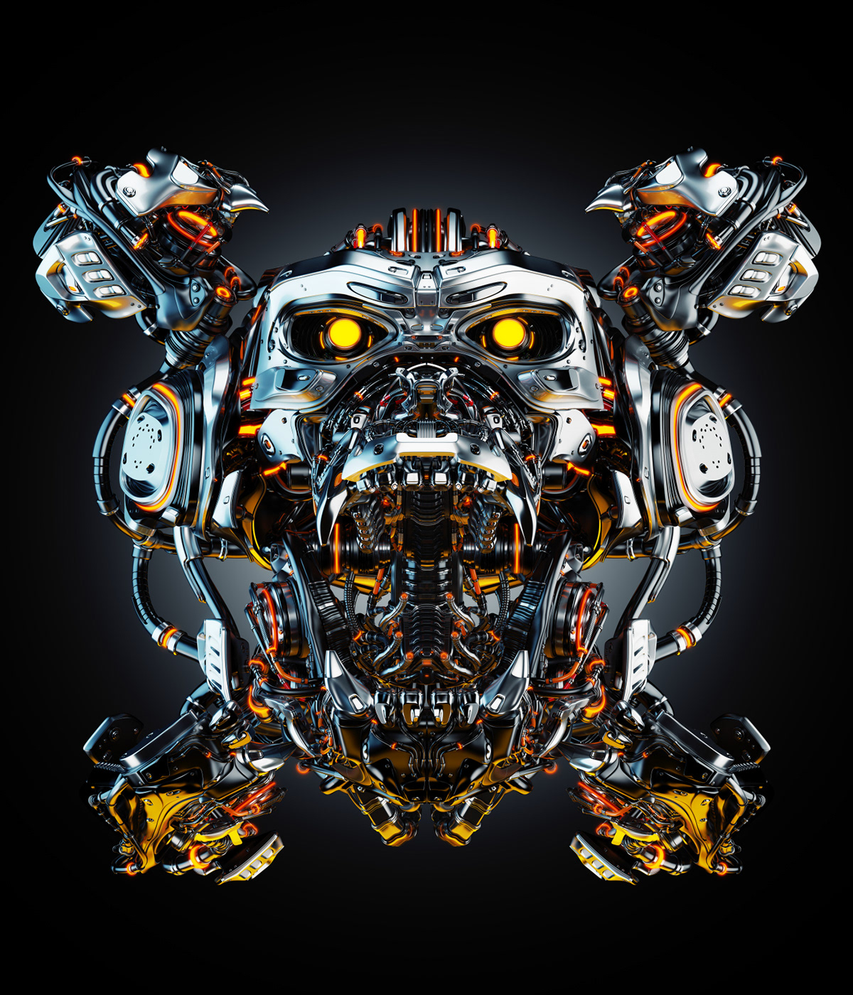 agression animal Cyborg devil futuristic gorilla monkey robot sci-fi wild